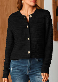 PRETTYGARDEN Women's Knit Cardigan Sweaters Casual Long Sleeve Open Front Button Down Trendy Jackets Outerwear