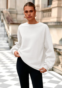 PRETTYGARDEN Oversized Sweatshirt for Women Fall Outfits Crewneck Long Sleeve Tops Fleece Pullover Winter Clothing