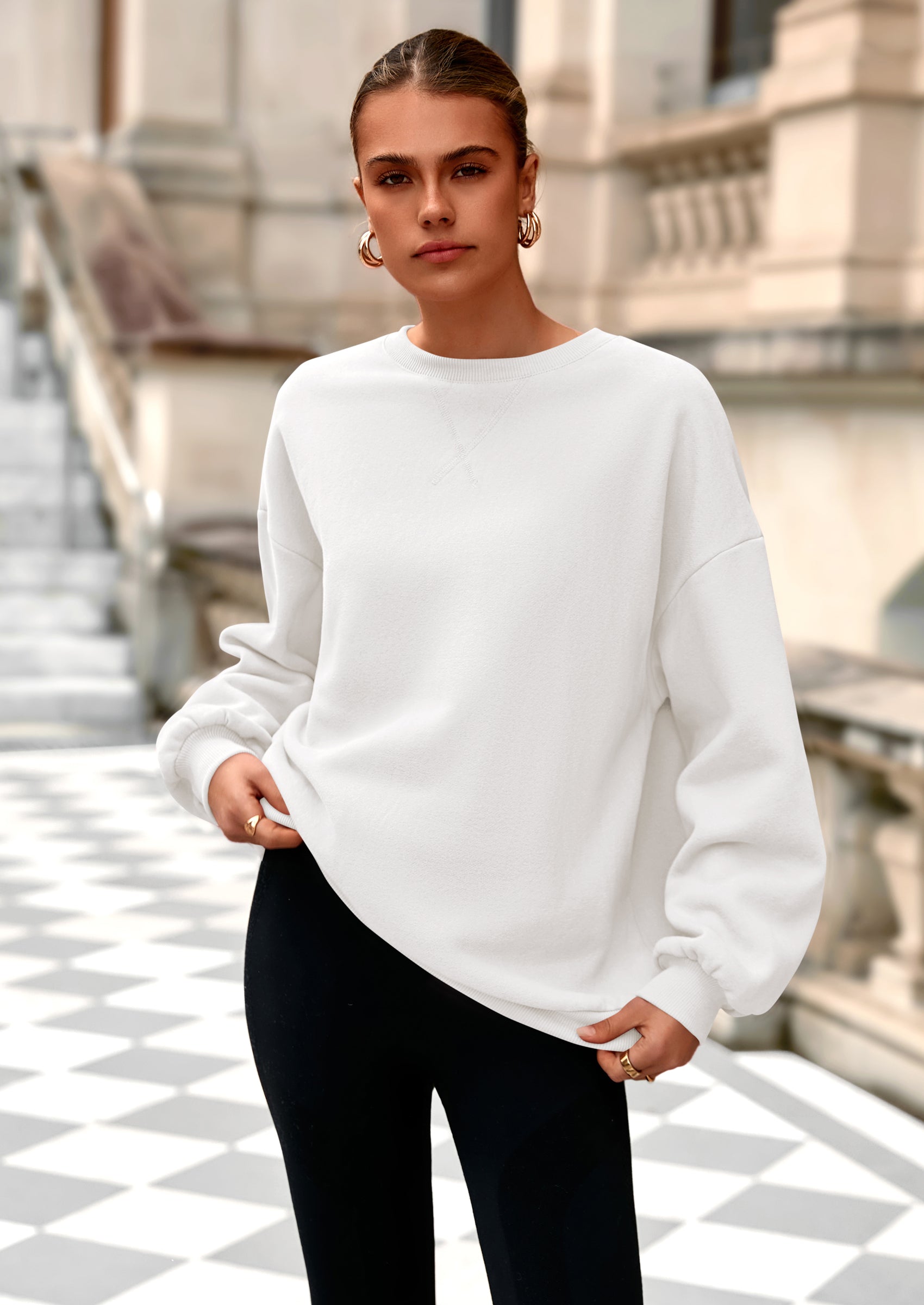 PRETTYGARDEN Oversized Sweatshirt for Women Fall Outfits Crewneck Long Sleeve Tops Fleece Pullover Winter Clothing