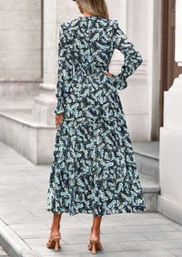 PRETTYGARDEN Women's Floral Maxi Dress Spring Long Sleeve V Neck Casual A Line Long Flowy Boho Party Dresses