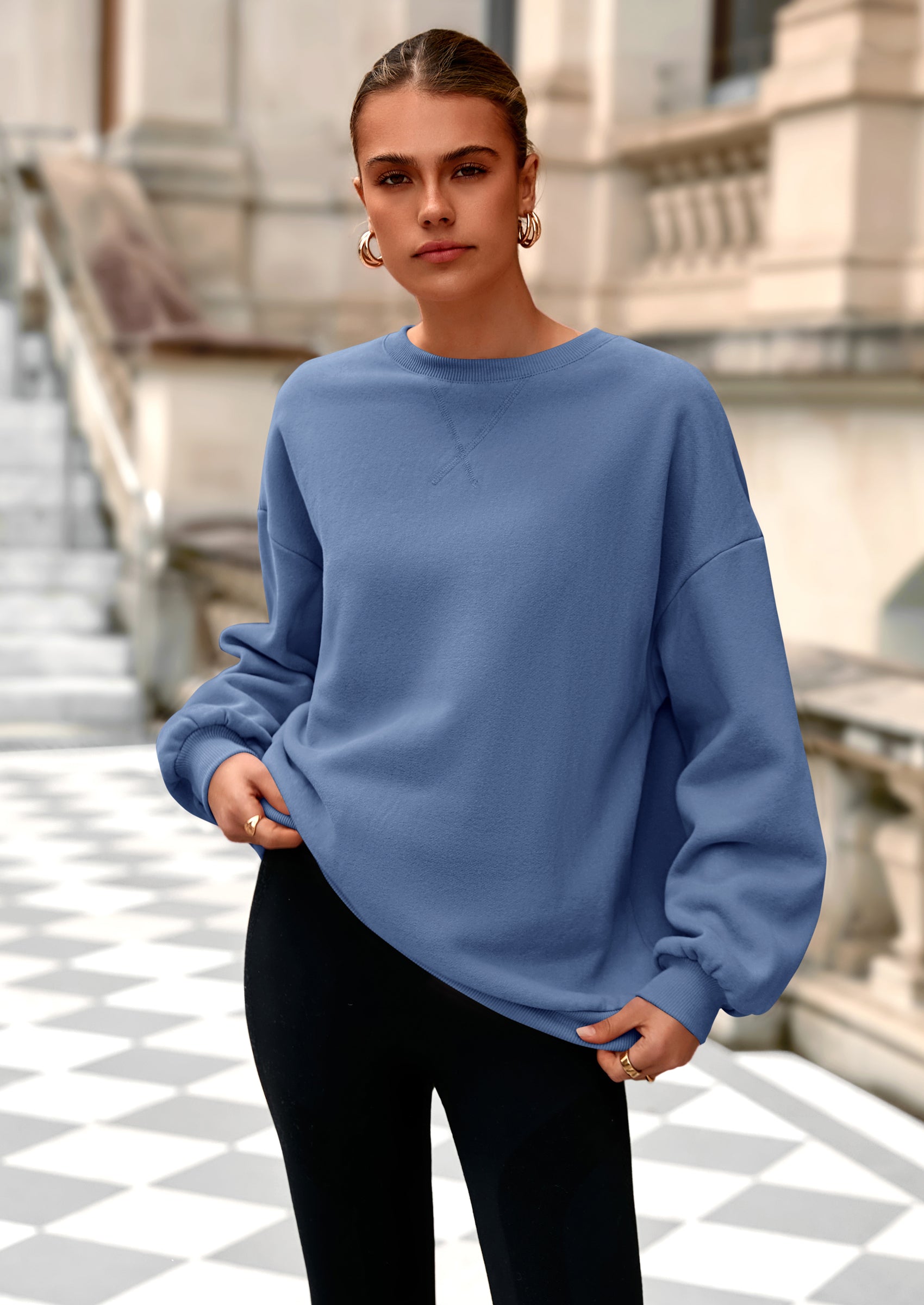 PRETTYGARDEN Oversized Sweatshirt for Women Fall Outfits Crewneck Long Sleeve Tops Fleece Pullover Winter Clothing