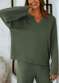 PRETTYGARDEN Lounge Sets for Women Two Piece Sweaters Pajama Set Fall Fashion Loungewear Outfits Matching Winter Clothes