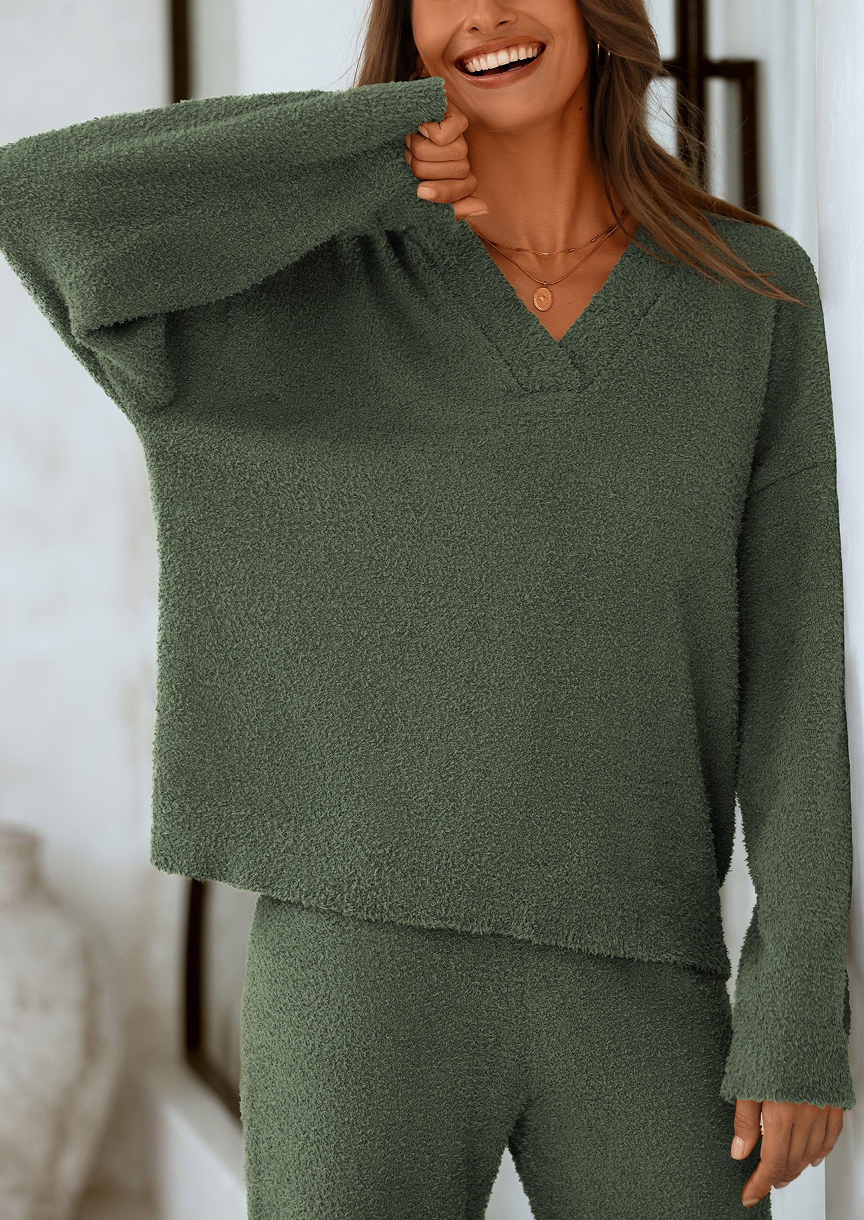 PRETTYGARDEN Lounge Sets for Women Two Piece Sweaters Pajama Set Fall Fashion Loungewear Outfits Matching Winter Clothes