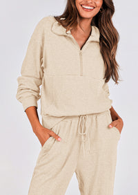 PRETTYGARDEN Women's Fall 2 Piece Lounge Sets Zip Up Sweatshirt Jogger Pants Sweat Track Suits Travel Outfit Winter Clothing