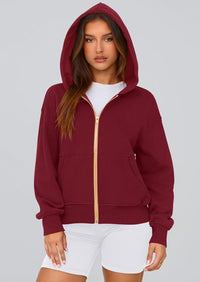 PRETTYGARDEN Hoodies For Women Sweatshirt Zip Up Hoodie Fall Fashion Trendy Long Sleeve Jackets Winter Clothing Outfits