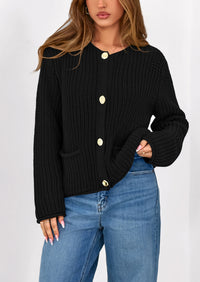 PRETTYGARDEN Cardigan Sweaters for Women Trendy Oversized Knit Chunky Button Cardigans Fall Winter Outfits with Pockets