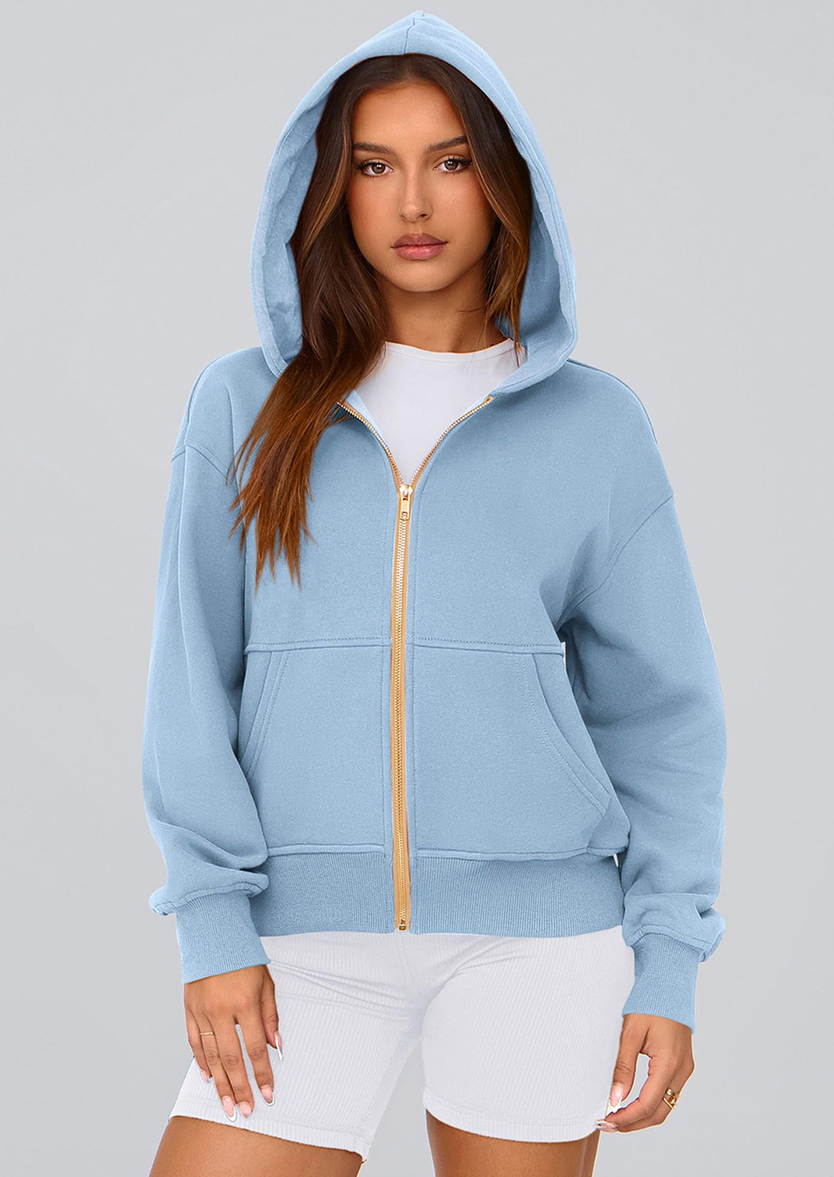 PRETTYGARDEN Hoodies For Women Sweatshirt Zip Up Hoodie Fall Fashion Trendy Long Sleeve Jackets Winter Clothing Outfits