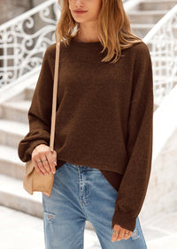 PRETTYGARDEN Women's Fall Sweaters Casual Crew Neck Long Sleeve Pullover Tops Ribbed Knit Loose Fit Winter Clothes