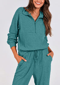 PRETTYGARDEN Women's Fall 2 Piece Lounge Sets Zip Up Sweatshirt Jogger Pants Sweat Track Suits Travel Outfit Winter Clothing