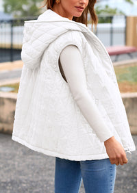 PRETTYGARDEN Women's Fall Spring Vest Casual Sleeveless Hooded Zip Up Jacket Trendy Winter Coat Outerwear PRETTYGARDEN