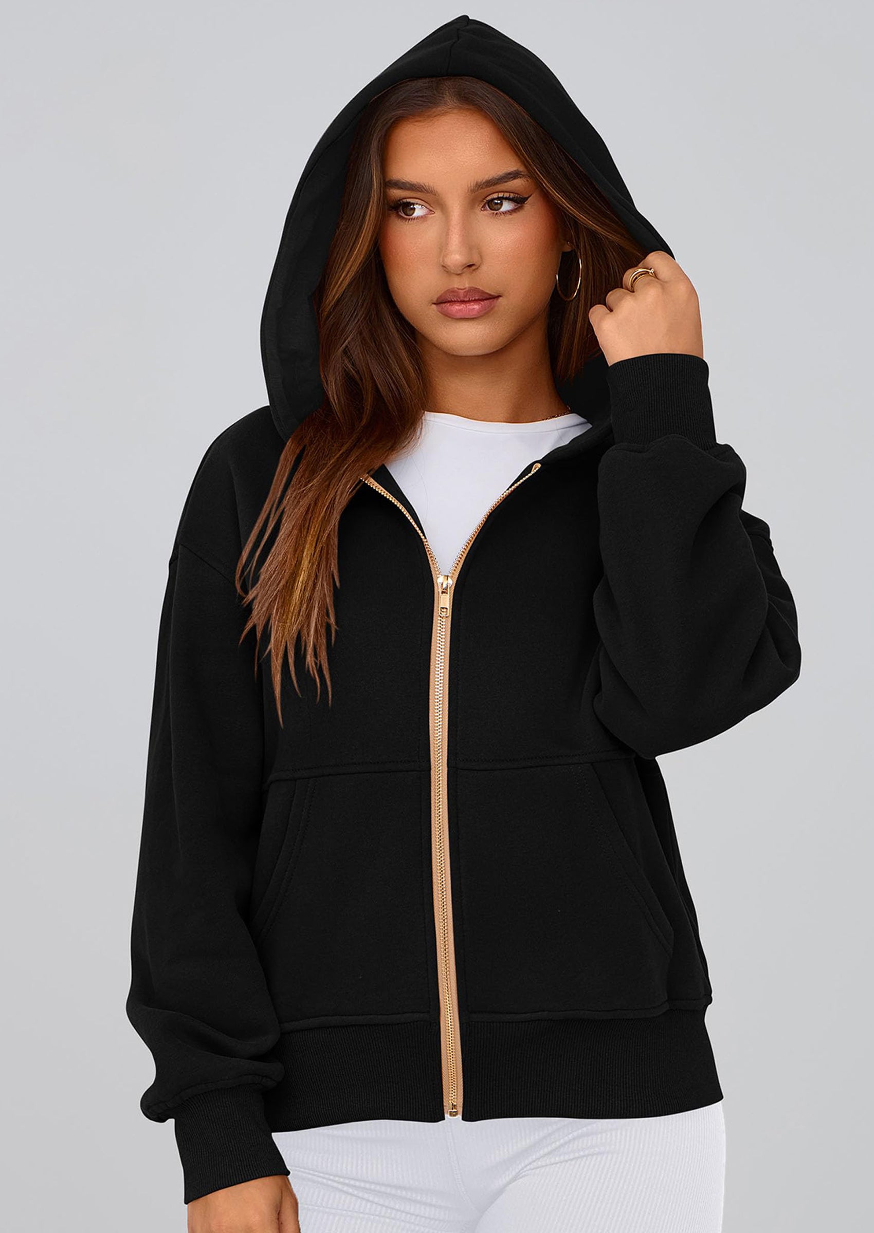 PRETTYGARDEN Hoodies For Women Sweatshirt Zip Up Hoodie Fall Fashion Trendy Long Sleeve Jackets Winter Clothing Outfits