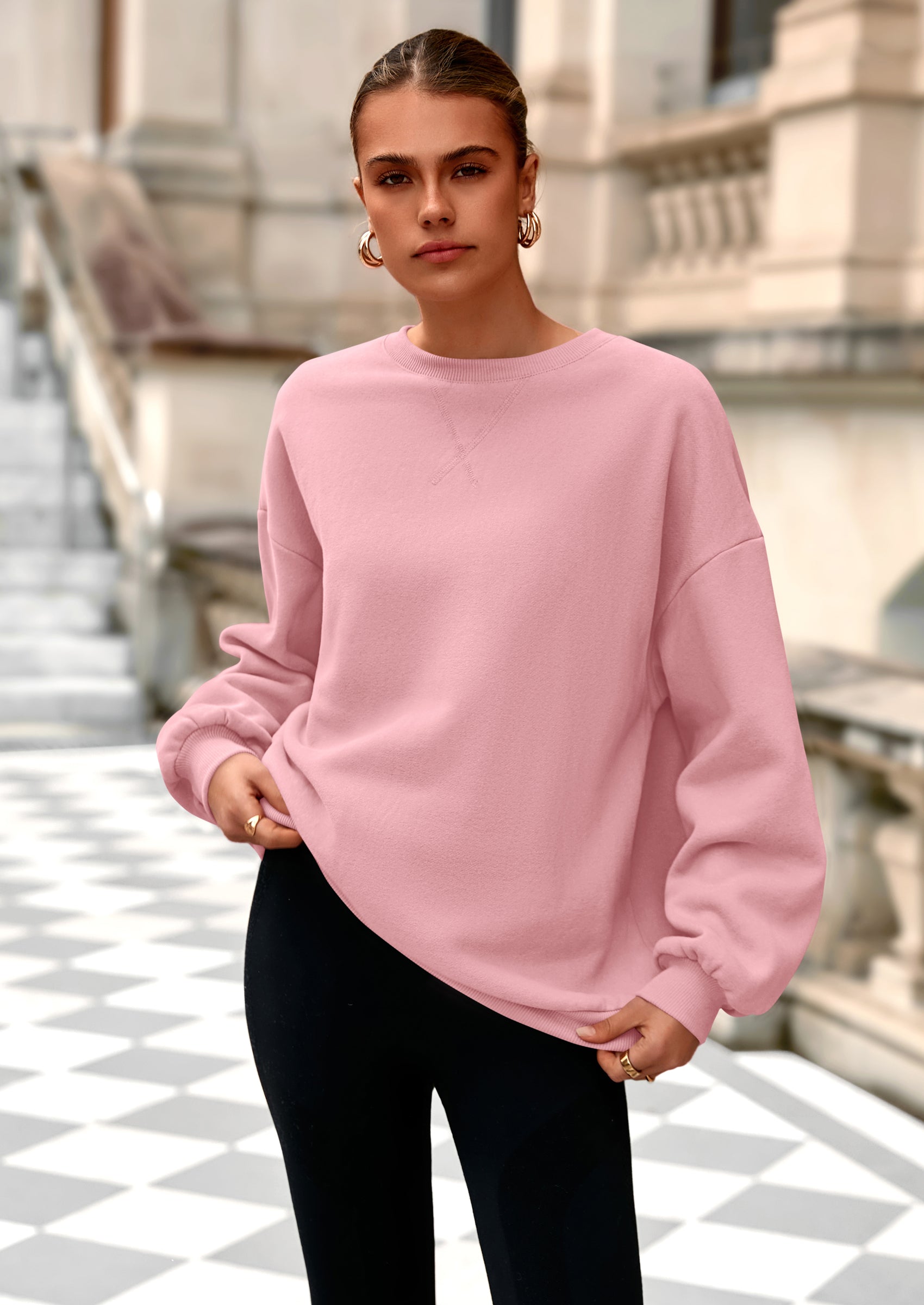 PRETTYGARDEN Oversized Sweatshirt for Women Fall Outfits Crewneck Long Sleeve Tops Fleece Pullover Winter Clothing