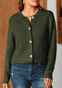 PRETTYGARDEN Women's Knit Cardigan Sweaters Casual Long Sleeve Open Front Button Down Trendy Jackets Outerwear