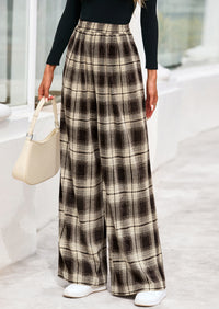 PRETTYGARDEN Casual Women's Pants Elastic Waist Palazzo Long Stretchy Wide Leg Trousers Knit Fall Outfits with Pockets