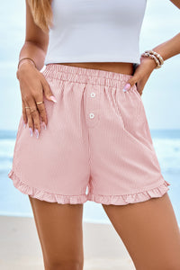 PRETTYGARDEN Womens Boxer Shorts Y2K Ruffle Pajama Summer Spring Lounge Sleep Striped Casual Beach Pj Bottoms Pockets PRETTYGARDEN