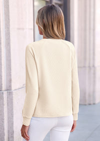 PRETTYGARDEN Long Sleeve Shirts for Women Waffle Knit Tops Fall Fashion Dressy Casual Loose Tunic Blouse Winter Clothing