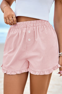 PRETTYGARDEN Womens Boxer Shorts Y2K Ruffle Pajama Summer Spring Lounge Sleep Striped Casual Beach Pj Bottoms Pockets PRETTYGARDEN