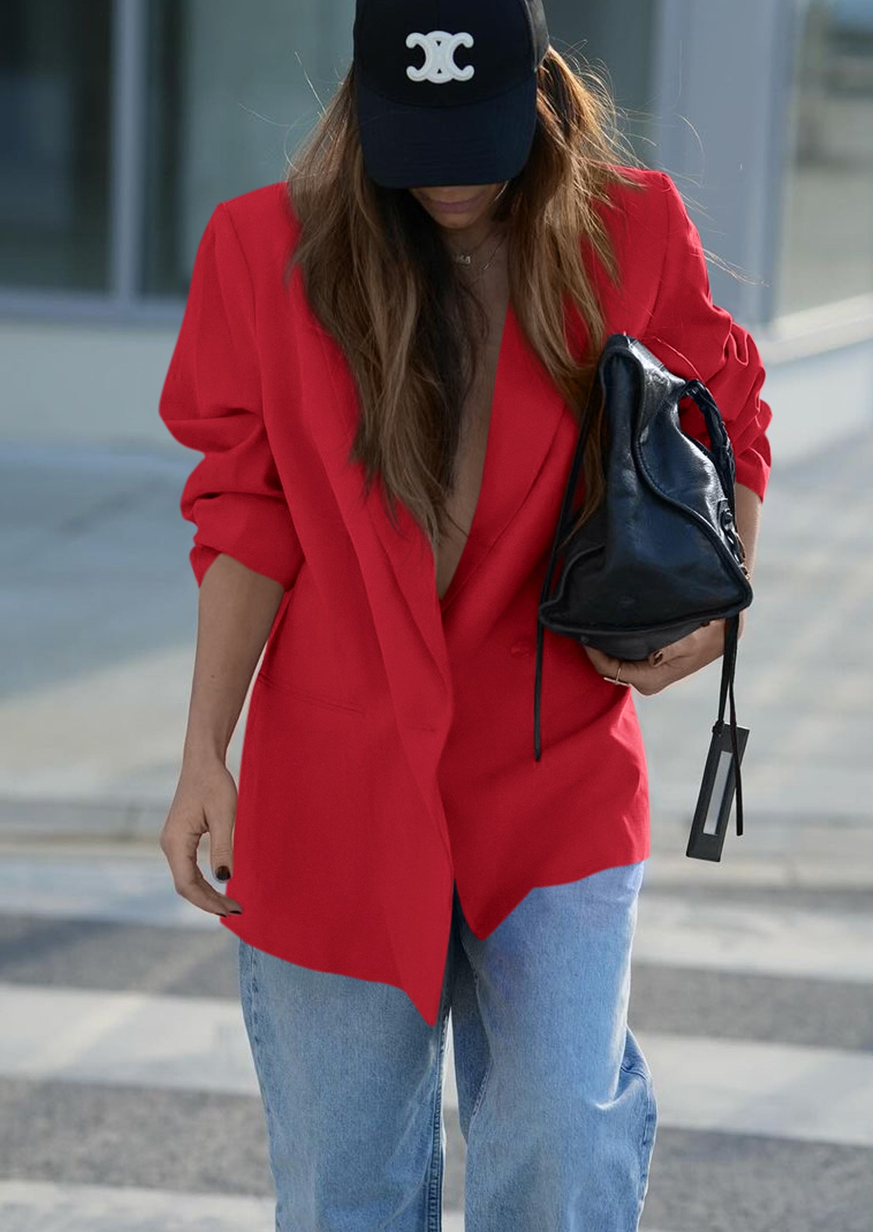 PRETTYGARDEN Fall Blazers for Women Business Casual Long Sleeve Lapel Pockets Dressy Suit Jackets Work Office Clothes