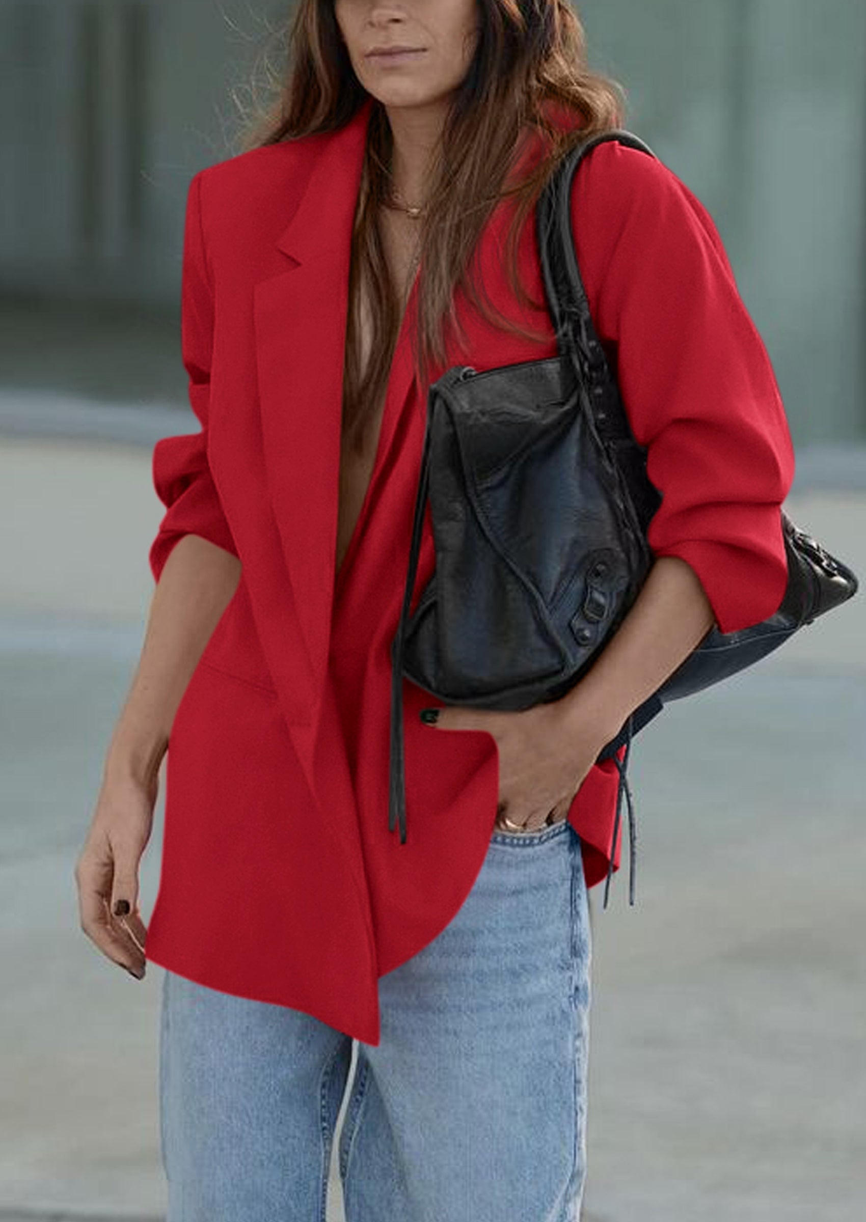 PRETTYGARDEN Fall Blazers for Women Business Casual Long Sleeve Lapel Pockets Dressy Suit Jackets Work Office Clothes