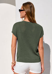 PRETTYGARDEN Women Spring Sweater Vest Business Casual Tank Top Lightweight Cap Sleeve Knit Shirts Trendy Summer Outfits PRETTYGARDEN