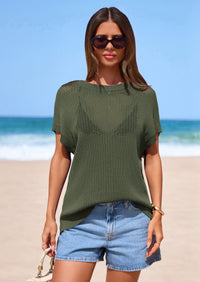 PRETTYGARDEN Women Spring Sweater Vest Business Casual Tank Top Lightweight Cap Sleeve Knit Shirts Trendy Summer Outfits PRETTYGARDEN