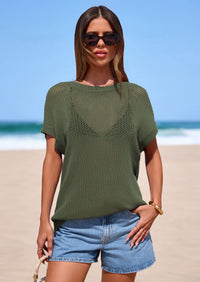 PRETTYGARDEN Women Spring Sweater Vest Business Casual Tank Top Lightweight Cap Sleeve Knit Shirts Trendy Summer Outfits PRETTYGARDEN