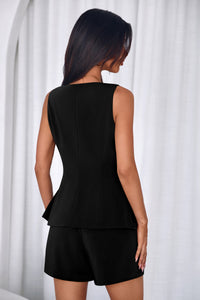 PRETTYGARDEN Womens 2 Piece Matching Sets Fashion Button Down Suit Vest Tops Shorts Set Spring Business Casual Outfits PRETTYGARDEN