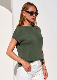 PRETTYGARDEN Women Spring Sweater Vest Business Casual Tank Top Lightweight Cap Sleeve Knit Shirts Trendy Summer Outfits PRETTYGARDEN