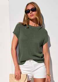 PRETTYGARDEN Women Spring Sweater Vest Business Casual Tank Top Lightweight Cap Sleeve Knit Shirts Trendy Summer Outfits PRETTYGARDEN