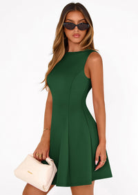 PRETTYGARDEN Summer Dresses for Women Elegant Sleeveless Boat Neck A Line Spring Formal Cocktail Party Mini Dress PRETTYGARDEN