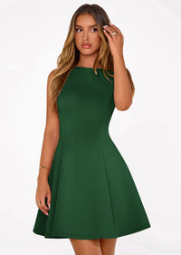 PRETTYGARDEN Summer Dresses for Women Elegant Sleeveless Boat Neck A Line Spring Formal Cocktail Party Mini Dress PRETTYGARDEN