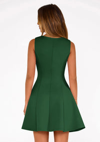 PRETTYGARDEN Summer Dresses for Women Elegant Sleeveless Boat Neck A Line Spring Formal Cocktail Party Mini Dress PRETTYGARDEN