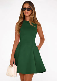 PRETTYGARDEN Summer Dresses for Women Elegant Sleeveless Boat Neck A Line Spring Formal Cocktail Party Mini Dress PRETTYGARDEN