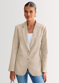 PRETTYGARDEN Blazers for Women Business Casual Long Sleeve Lapel Open Front Suit Jacket Work Blazer with Pockets