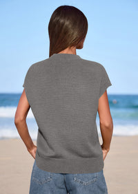 PRETTYGARDEN Women's Spring Sweater Vest Trendy Flower Knit Short Sleeve Cute Pullover Tank Tops Summer Fashion Clothing PRETTYGARDEN