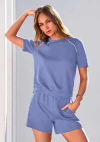 PRETTYGARDEN Sweatsuits Women 2 Piece Outfit Summer Lounge Shorts Sets Matching Spring Travel Beach Vacation Clothes PRETTYGARDEN