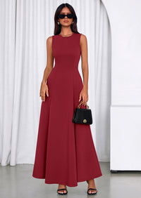 PRETTYGARDEN Women's Summer Tank Maxi Dress Spring Sleeveless Swing A Line Long Flowy Elegant Cocktail Dresses Pockets PRETTYGARDEN