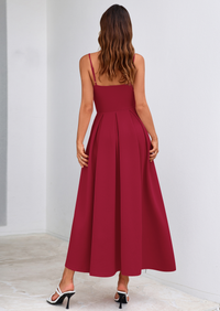 PRETTYGARDEN Cocktail Dresses for Women Spring Elegant Ruffle A Line Long Flowy Summer Formal Wedding Guest Maxi Dress PRETTYGARDEN