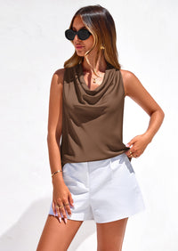 PRETTYGARDEN Women's Tie Halter Going Out Tops Summer Cowl Neck Vest Backless Sleeveless Tank Top Party Date Outfits PRETTYGARDEN