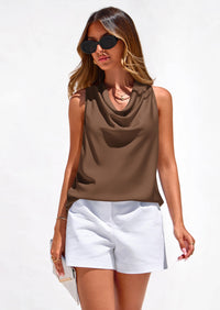 PRETTYGARDEN Women's Tie Halter Going Out Tops Summer Cowl Neck Vest Backless Sleeveless Tank Top Party Date Outfits PRETTYGARDEN