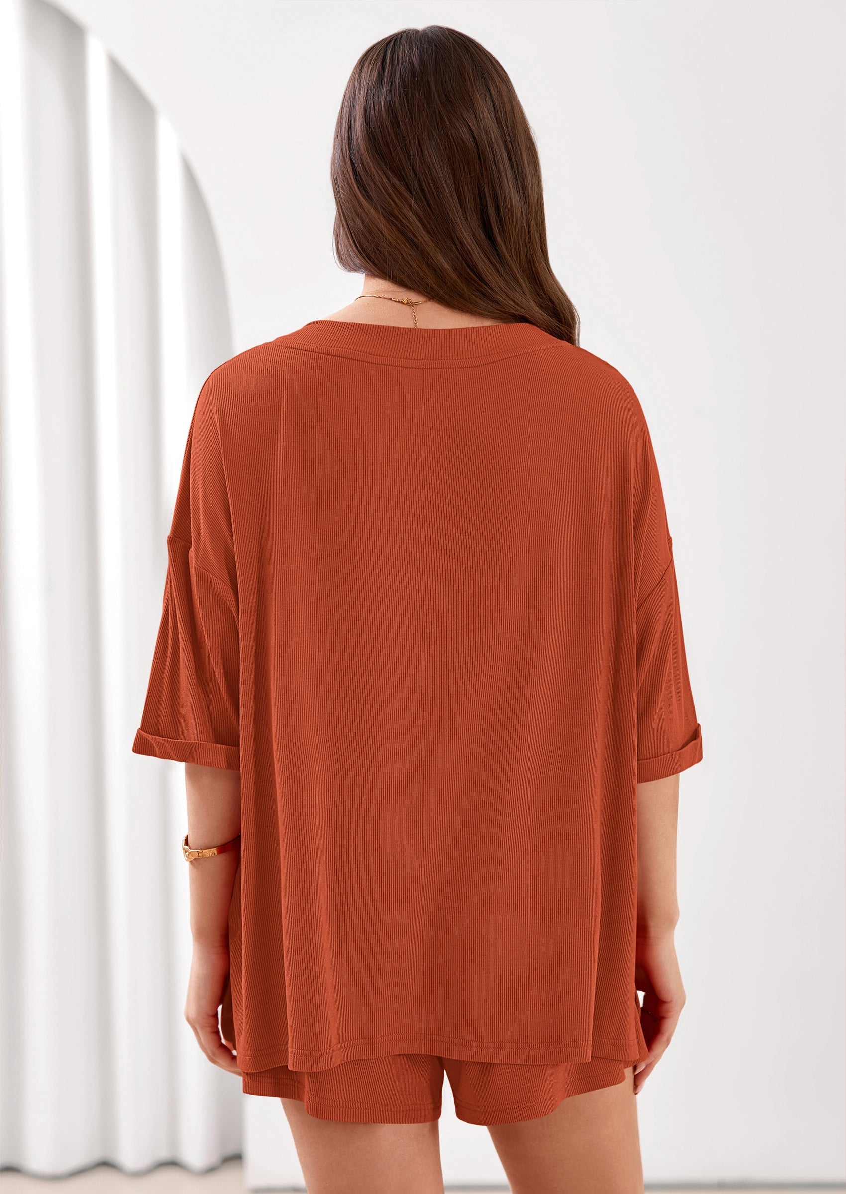 PRETTYGARDEN Womens 2 Piece Sets Oversized Vneck Half Sleeve Tops Shorts Lounge Set Casual Summer Travel Beach Outfits PRETTYGARDEN