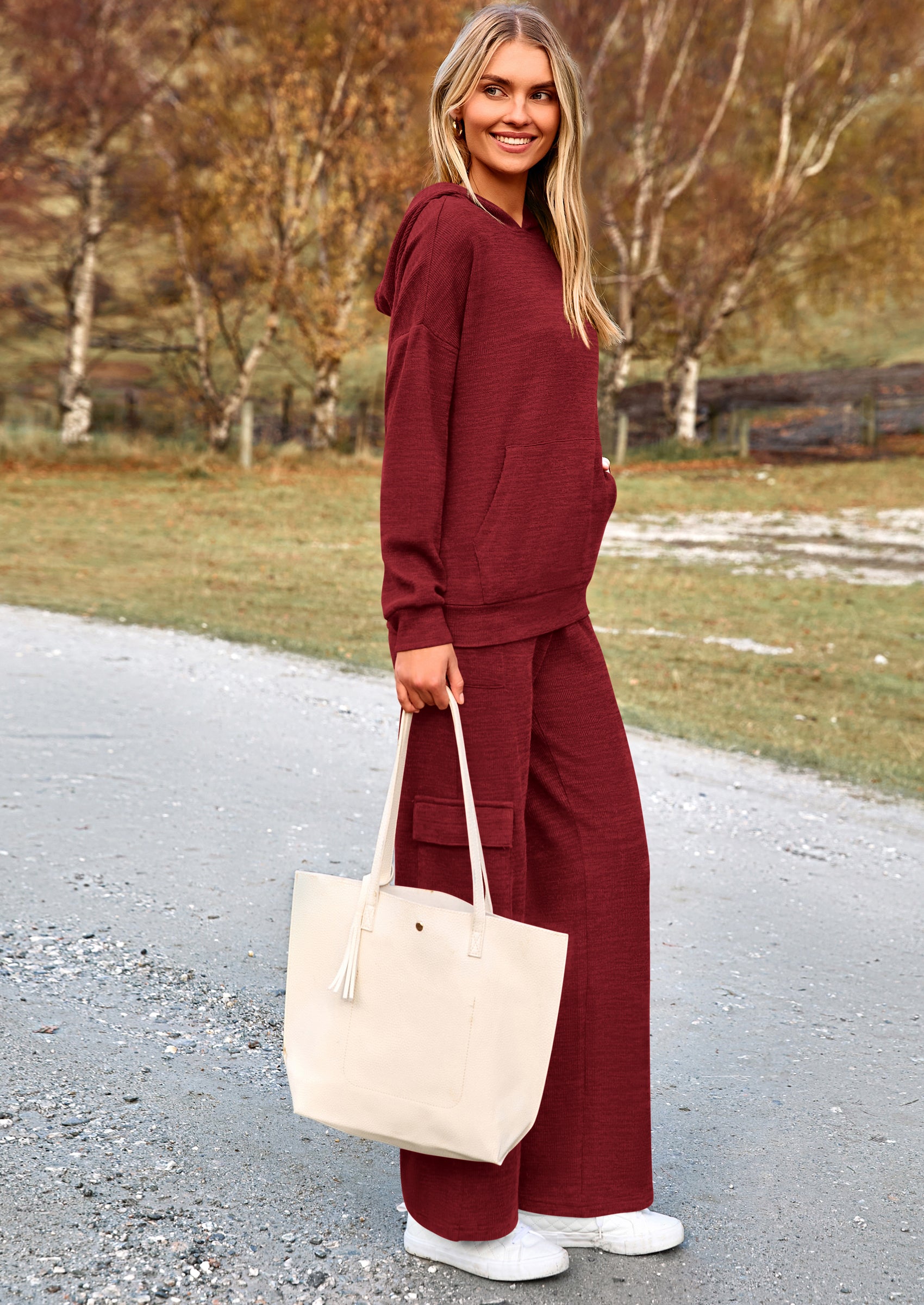 PRETTYGARDEN 2 Piece Sets For Women Fall Sweatsuits Outfits Lounge Matching Hoodie Set Travel Track Suits Winter Clothes