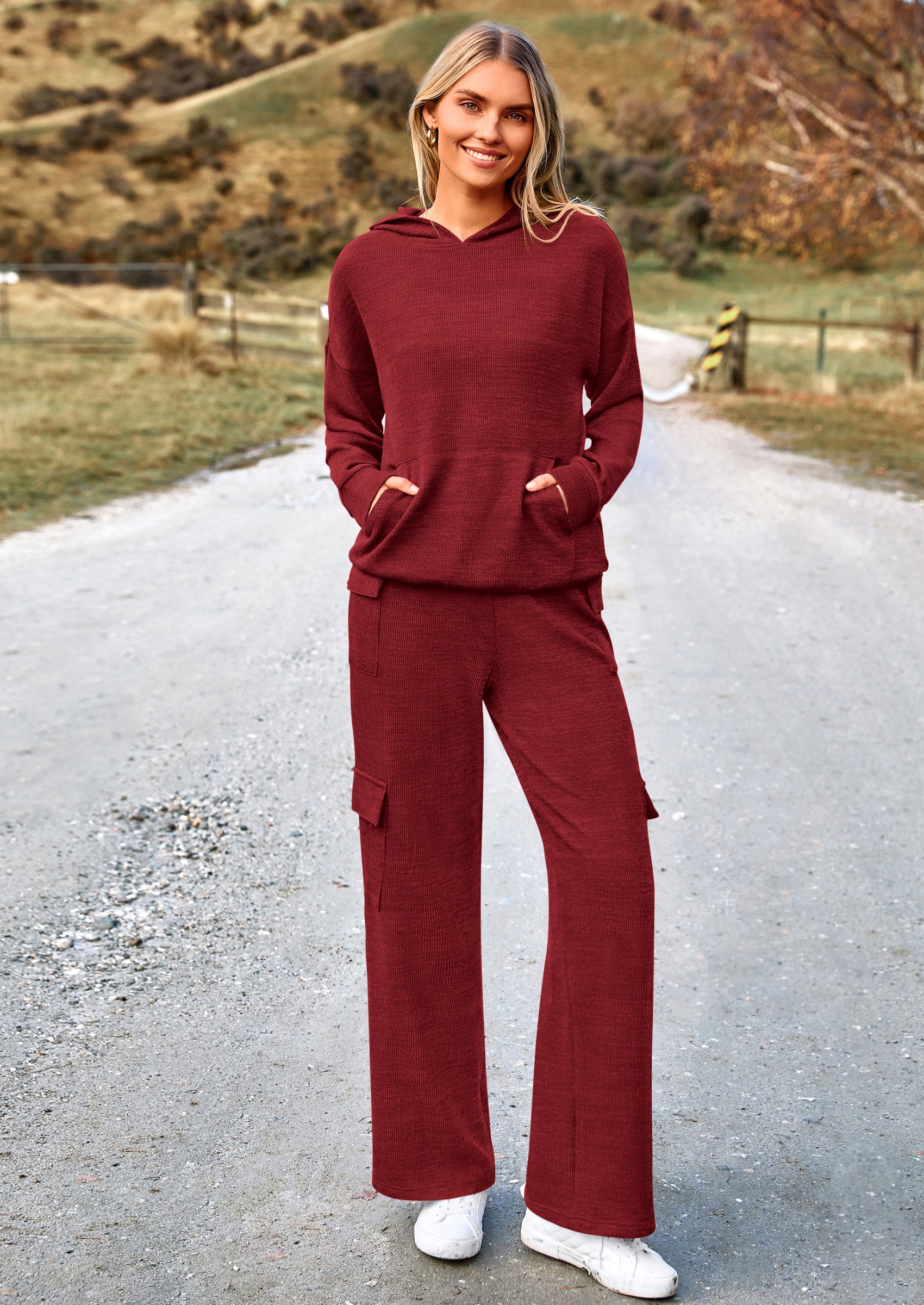 PRETTYGARDEN 2 Piece Sets For Women Fall Sweatsuits Outfits Lounge Matching Hoodie Set Travel Track Suits Winter Clothes