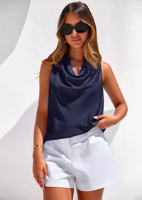 PRETTYGARDEN Women's Tie Halter Going Out Tops Summer Cowl Neck Vest Backless Sleeveless Tank Top Party Date Outfits PRETTYGARDEN