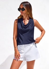 PRETTYGARDEN Women's Tie Halter Going Out Tops Summer Cowl Neck Vest Backless Sleeveless Tank Top Party Date Outfits PRETTYGARDEN