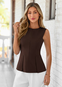 PRETTYGARDEN Women's Summer Vest Tops Business Casual Going Out Outfits Sleeveless Zip Up Dressy Tank Top Suit Waistcoat PRETTYGARDEN