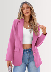 PRETTYGARDEN Women's Spring Fall Business Casual Blazers Long Sleeve Notch Lapel Trendy Work Office Blazer Jackets Outerwear