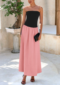 PRETTYGARDEN Women Strapless Elegant Going Out Maxi Dresses