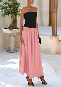 PRETTYGARDEN Women Strapless Elegant Going Out Maxi Dresses