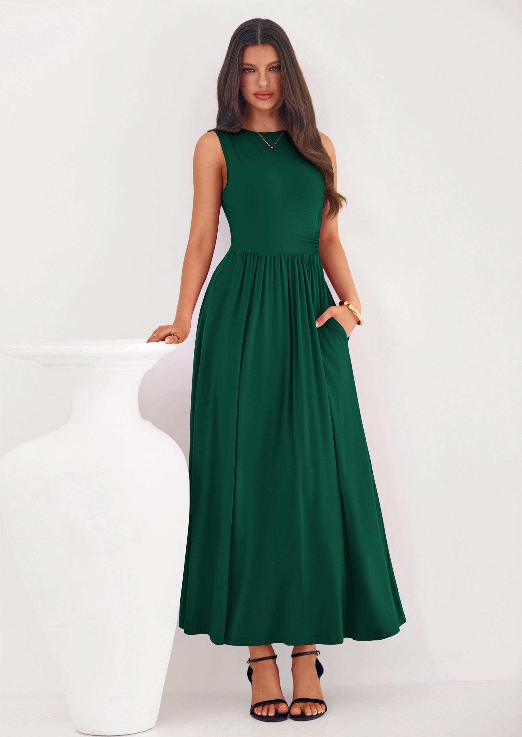 floor length casual summer dresses Vintage Floral Print Summer Dress for Women